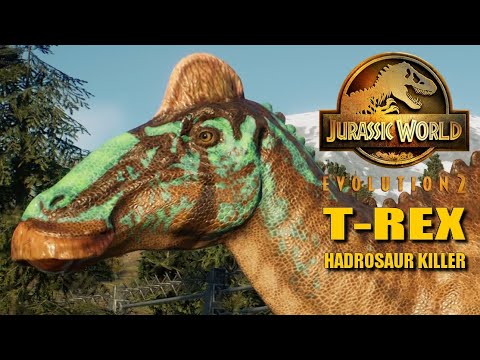 T Rex vs All Hadrosaurs - Jurassic World Evolution 2 (4K 60FPS)