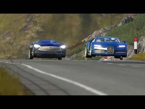 Infiniti Vision GT vs Bugatti Chiron at Highlands