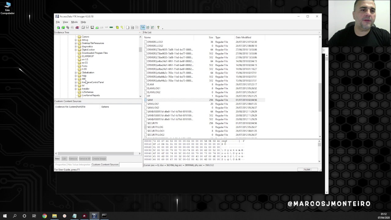 Pratica Forense (Simulação) - Investigação de Pornografia Infantil em um HD Criptografado.