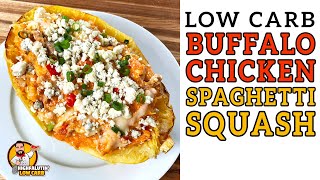 Low Carb BUFFALO CHICKEN SPAGHETTI SQUASH Casserole