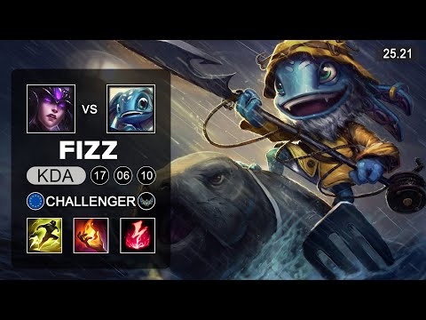 Fizz vs Syndra Mid - EUW Challenger - Patch 25.21 Season 15