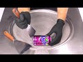 Fanta Grape Crushing Scratching And Crackling Triggers Oddly Satisfying Ice Cream Rolls ASMR