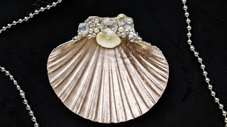 Painting a shell using nail polish | Shell trinket dish | Shell jewelry tray