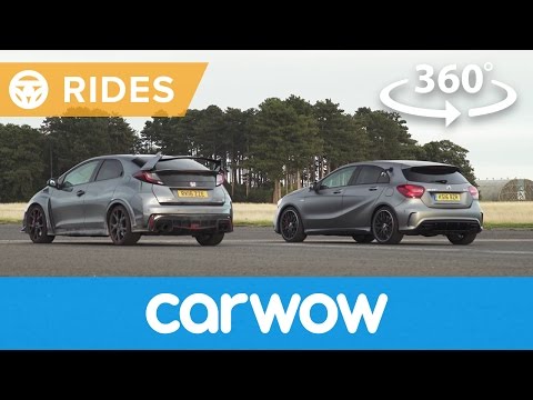 Mercedes A45 AMG vs Honda Civic Type R 360 degree drag race | Passenger Rides