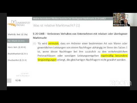 Kartellrecht 13 - Essential Facilities / Deutsche Verbote (7.7.2021)