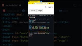 Javascript, start stop HTML marquee text with button click event