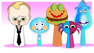 New Sprunki OC Phase 4 Baby boss , SOUL , Krabby Patty and old sprunki oc Heli