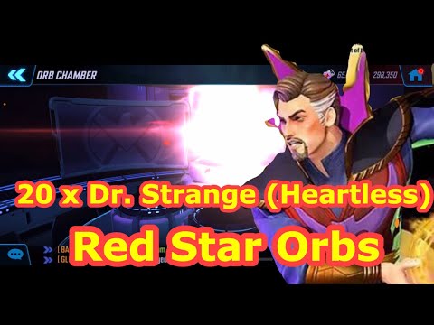 20 x Dr. Strange (Heartless) Red Star Orb Opening | Marvel Strike Force - Free to Play
