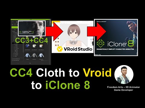 CC3 CC4 clothes to Vroid Studio Avatar to iClone iAvatar with facial + viseme - Full Tutorial