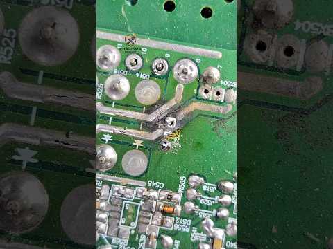 replace capacitor and renew track pcb #repair #pcb #line #electronic