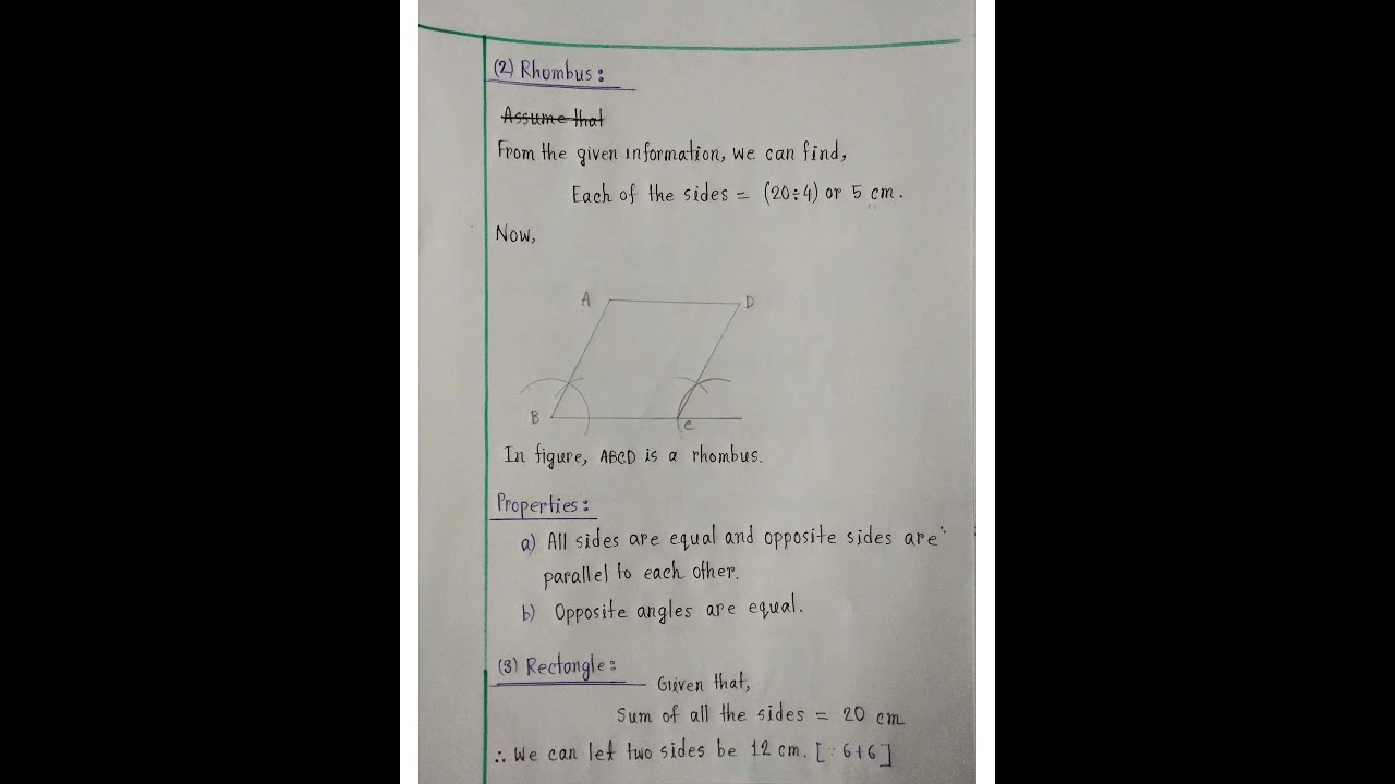 Assignment of 21st week || Mathematics ||Quadrilateral  || Class 8 ||