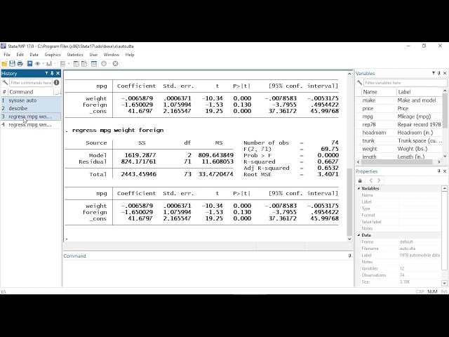 Tour of the Stata 17 interface