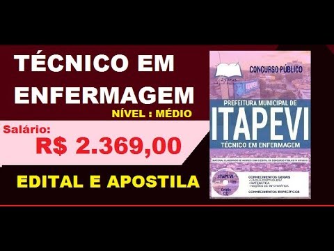 Edital Apostila Concurso Prefeitura de Itapevi SP 2019 Técnico em Enfermagem