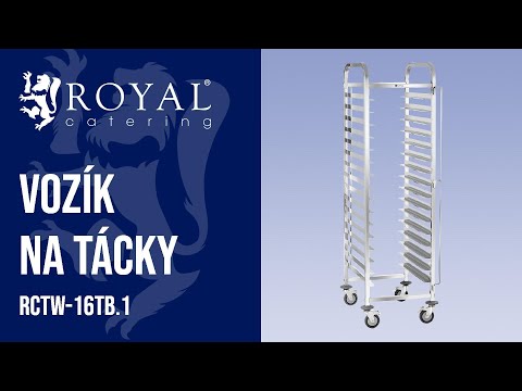 Video - Vozík na tácky - 16 zásuvných priehradiek na podnosy