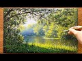 Landscape Painting Techniques Acrylic Paint Beautiful Lake Landscape A Lu Art