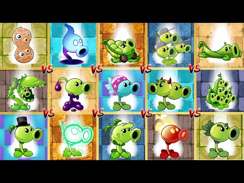 All Peashooters Max Level Power Up Challenge - Plant Vs Plant - Which Plant Will Win ?