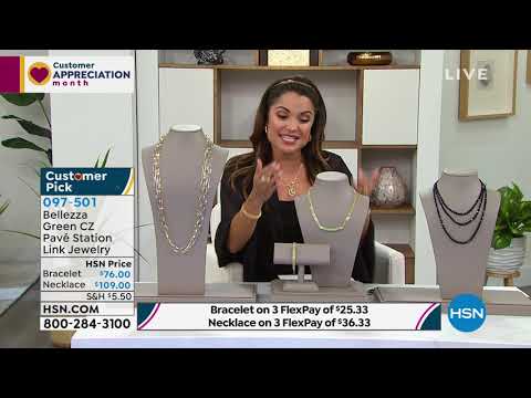 Bellezza 18" Bronze Green CZ Pav Station Link Necklace