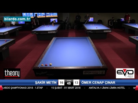 ŞAKİR METİN & ÖMER CENAP ÇINAR Bilardo Maçı - 2018 ERKEKLER 1.ETAP-Ön Eleme