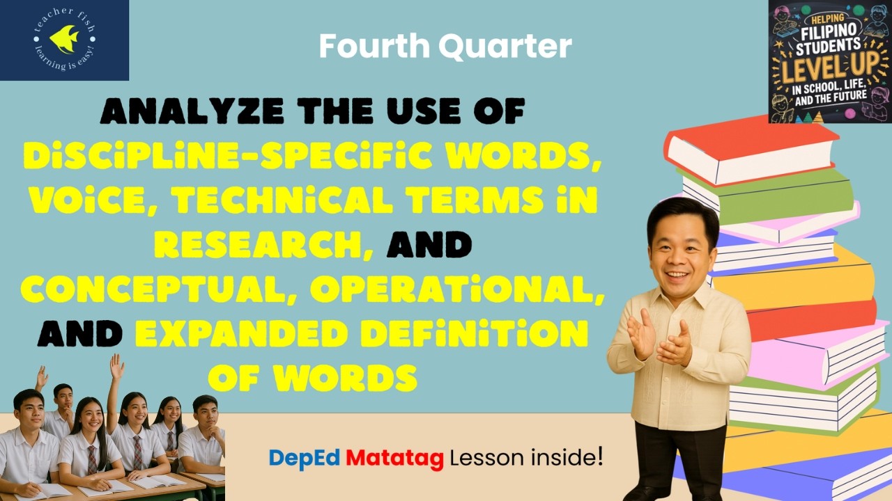 Grade 8 English 4th Quarter - Discipline-Specific Words, Voice, Technical Terms, &amp; Definitions