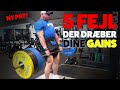 5 FEJL DER DRÆBER DINE GAINS! 😭 TUNG RYGTRÆNING OG 250 KG DØDLØFT!