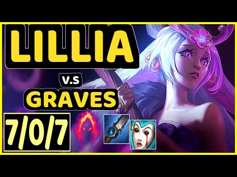 HARU (LILLIA) vs GRAVES - 7/0/7 KDA JUNGLE GAMEPLAY - KR Ranked GRANDMASTER