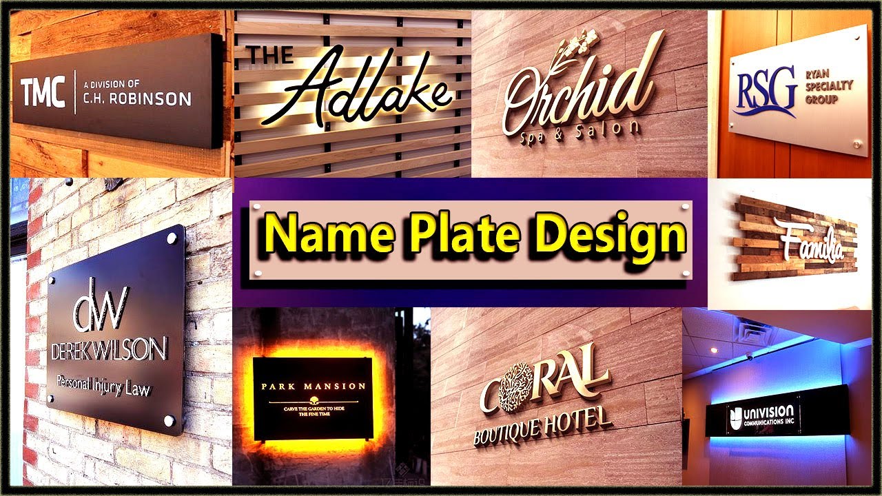 Name plate design for Office. Main Gate Home name plate design. Name plate design for Flat.
