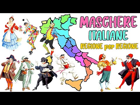 🎭 MASCHERE ITALIANE REGIONALI - Personaggi della Commedia dell'Arte Regione per Regione 🎭
