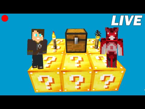 Asfax -  Skyblock sur des Lucky Block en duo!  Live Minecraft Ep1