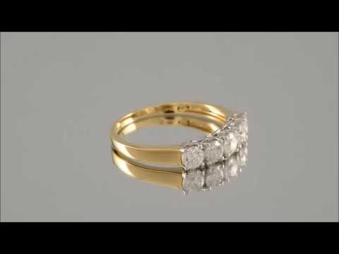 18ct Gold 1 Carat Five Diamond Ring - D1202