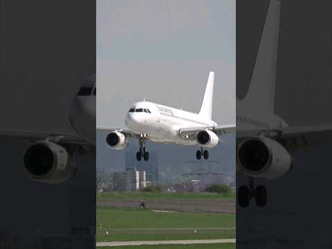 Eurowings Airbus A320 Landing at Stuttgart Airport