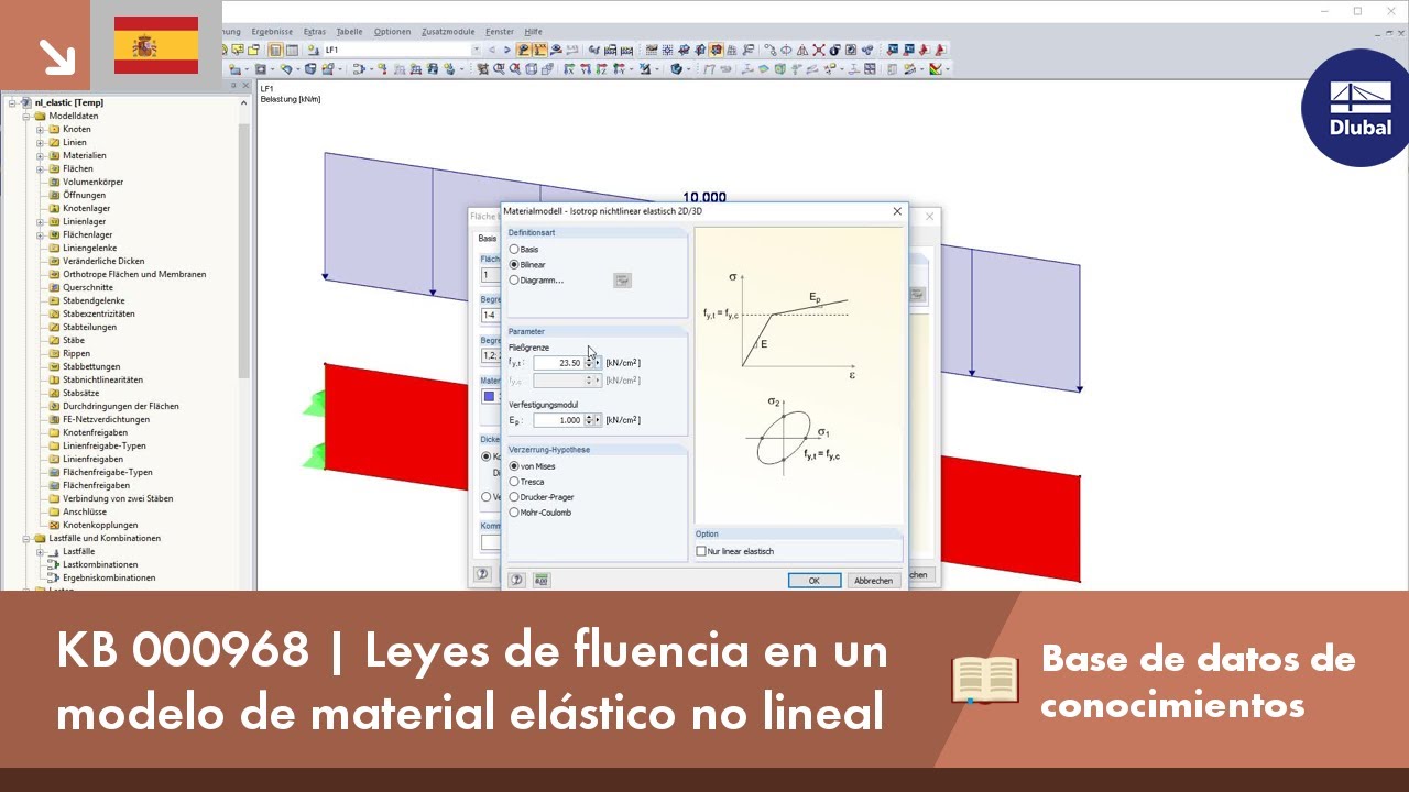 KB 000968 | Hipótesis de deformación en un modelo de material elástico no lineal