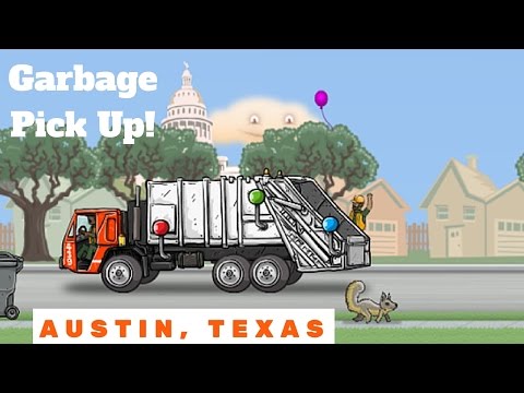 Garbage Truck Pick Up In Austin Texas! l Armadillos, Bats, Smash Trash - YouTube