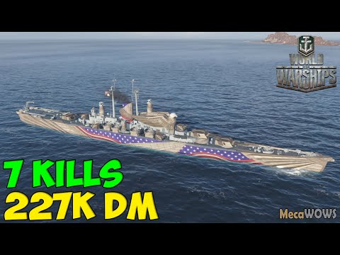 World of WarShips | Des Moines | 7 KILLS | 227K Damage - Replay Gameplay 4K 60 fps
