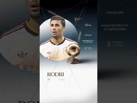 🏆 La 4e place du Ballon d'Or 2026 est attribuée à Rodri (Manchester City) #ballondor #rodri