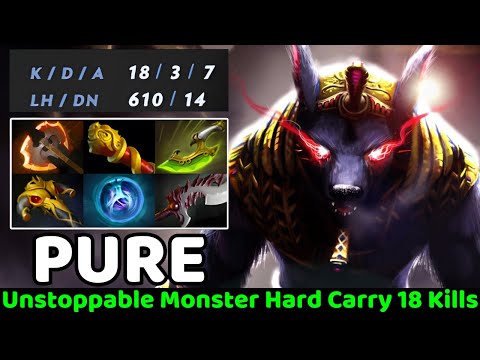 PURE [Ursa] Unstoppable lmmortal Monster Absolute Hard Carry 18 kills Dota2