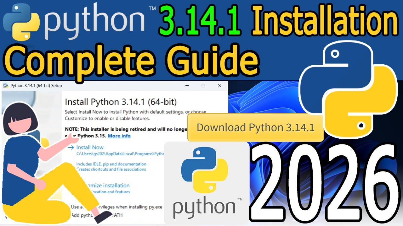 How to Install Python 3.14.1 on Windows 10/11 [ 2026 Update ] Python Programming | Demo Programs