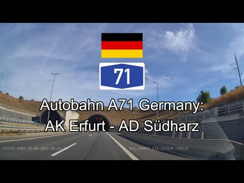 Germany Autobahn A71: AK Erfurt - AD Südharz