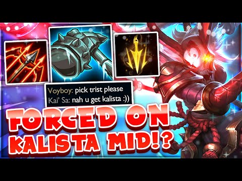 My SoloQ Team Forced Me To Play KALISTA MID!? 😰 | Voyboy