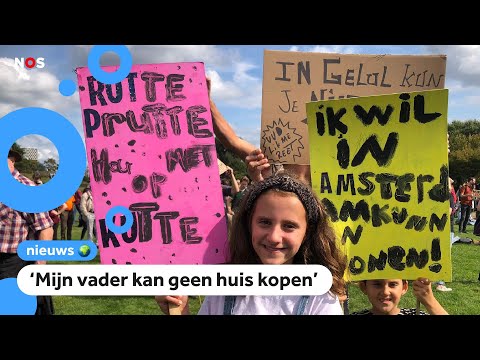 Groot protest in Amsterdam voor meer huizen