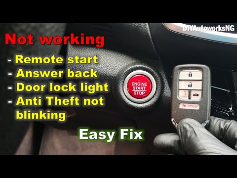 Honda REMOTE START NOT WORKING / Car LOCKS but LIGHTS DON'T FLASH / Anti theft NOT BLINKING