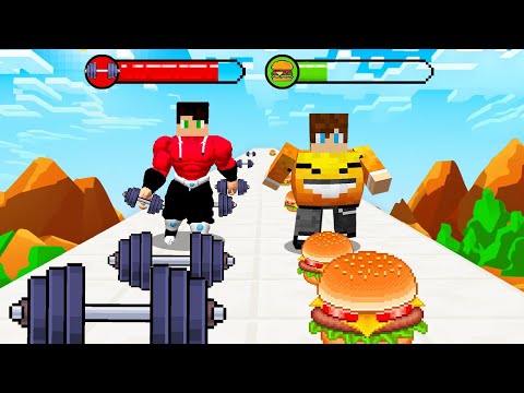 STRONG Sebek and FAT SmileSlow in Minecraft! GIANT RUSH!