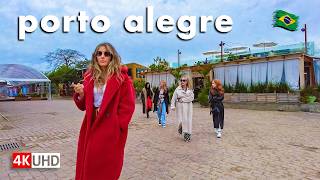 🇧🇷 PORTO ALEGRE — Leisure in the Historic Center on a Chilly Day — Walking Tour 【 4K UHD 】