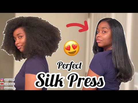 How I get the PERFECT DIY Silk Press on Thick Natural Hair at home | Curly to Straight | Jas McQueen