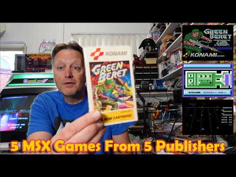 5 MSX Games From 5 Publishers (Juno First, Car Race, Squish'em, Green Beret, Fire Hawk)