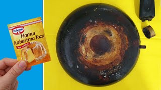 TAM 1 SAAT SÜRDÜ - İNANILMAZ  DERECEDE YAĞLI VE KARARMIŞ TAVA, NASIL TEMİZLENİR