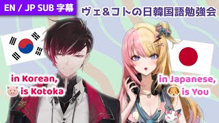 [EN/JP] Ver & Kotoka teaching each other languages | ヴェールとコトカちゃんの日韓国語勉強会