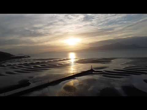 宇土市御輿来海岸の夕陽　Sunset at Okoshiki beach , Uto city, Kumamoto , Japan