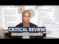 How To Write A Critical Essay Critique A Research Paper Template