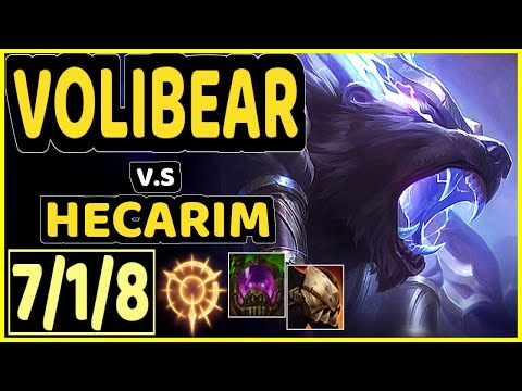 VOLIBEAR vs HECARIM - 7/1/8 KDA JUNGLE GAMEPLAY - EUW Ranked GRANDMASTER