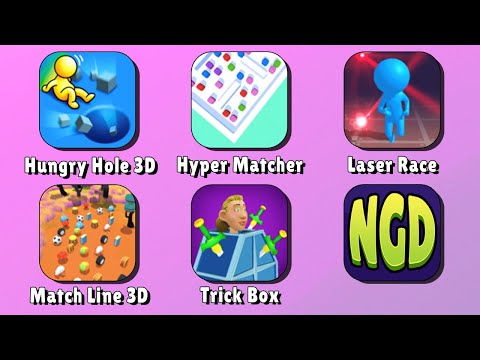 Hungry Hole 3D, Hyper Matcher, Laser Race, Match Line 3D, Trick Box | New Games Daily